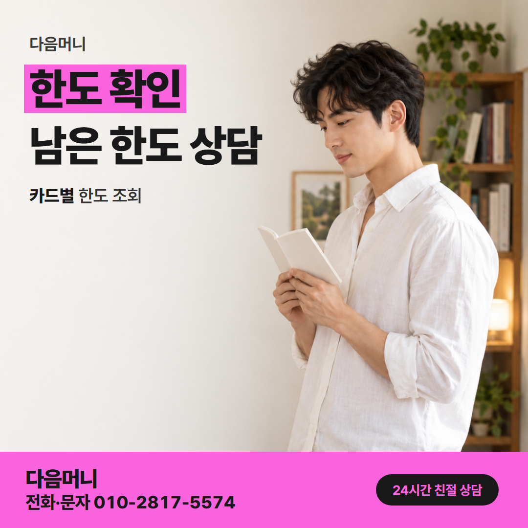 다음머니 일산카드깡 급여일과 결제일 사이의 남은 한도